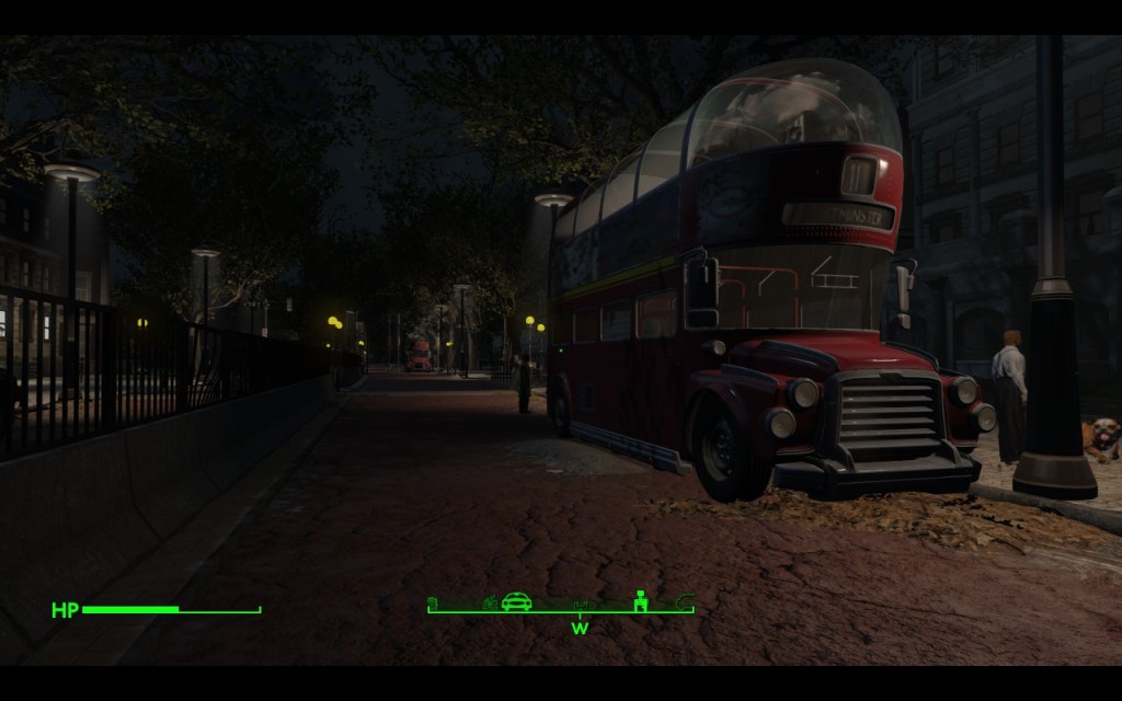 Fallout London mod gameplay on Steam Deck - Double Decker Bus