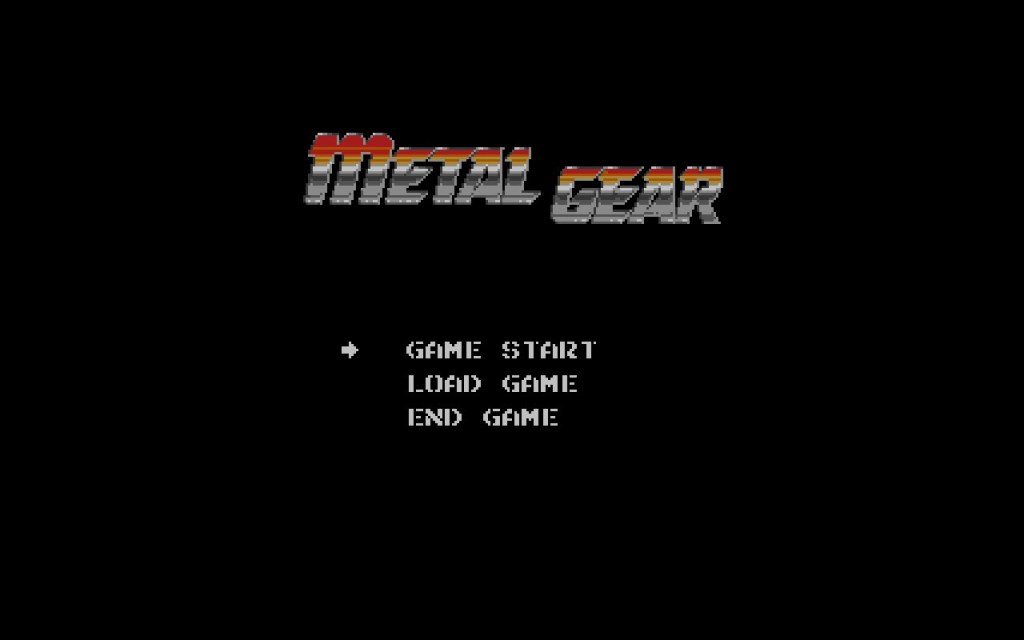 Metal Gear for the MSX starting splash screen.