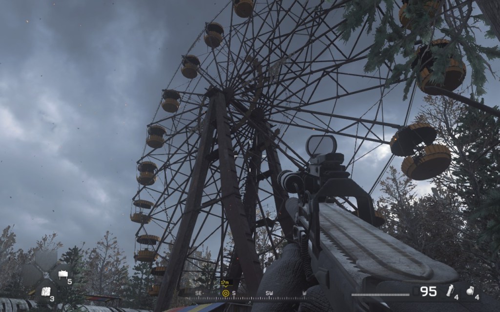 Modern Warfare Remastered, Soap looking at an abandoned Ferris Wheel.