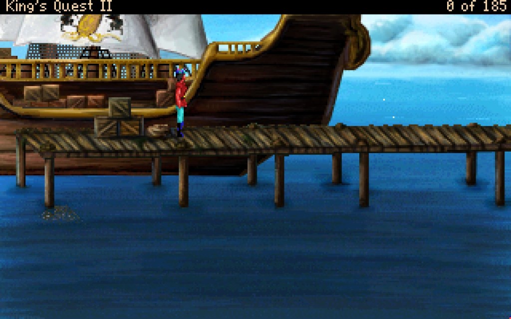 King Graham arrives at the docks in Kolyma on his royal flagship.