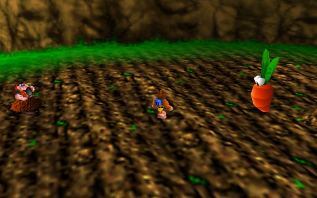 Banjo Kazooie, learning new abilities from Bottles.