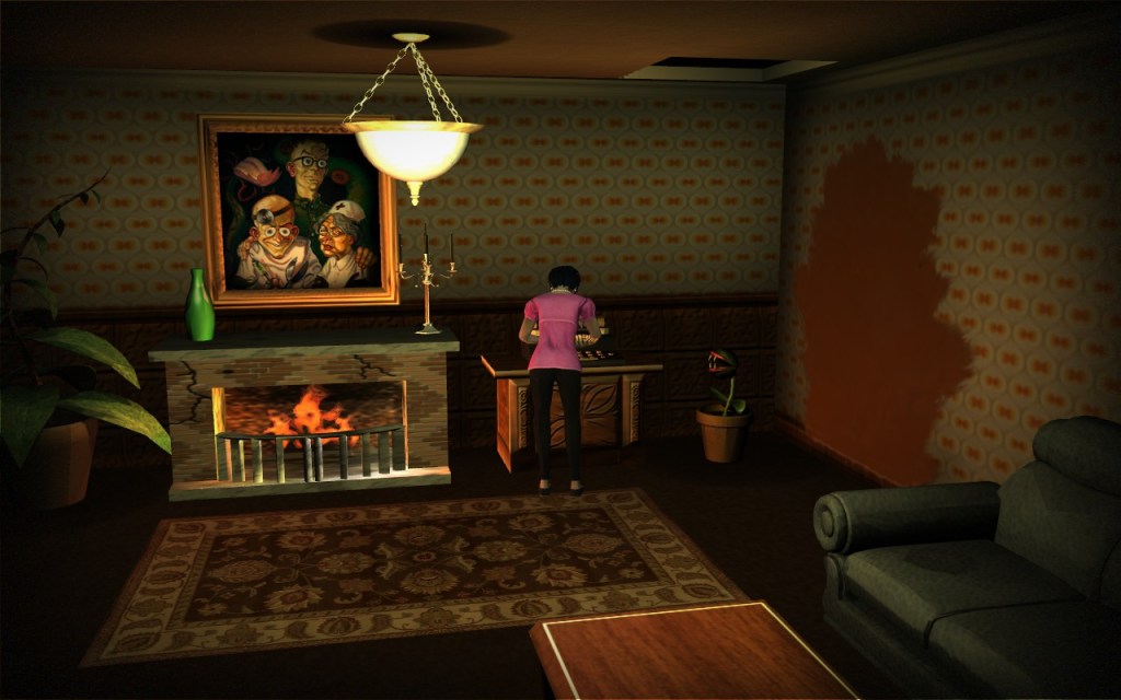 Meteor Mess, Maniac Mansion. Wendy makes some alterations to the manuscript.