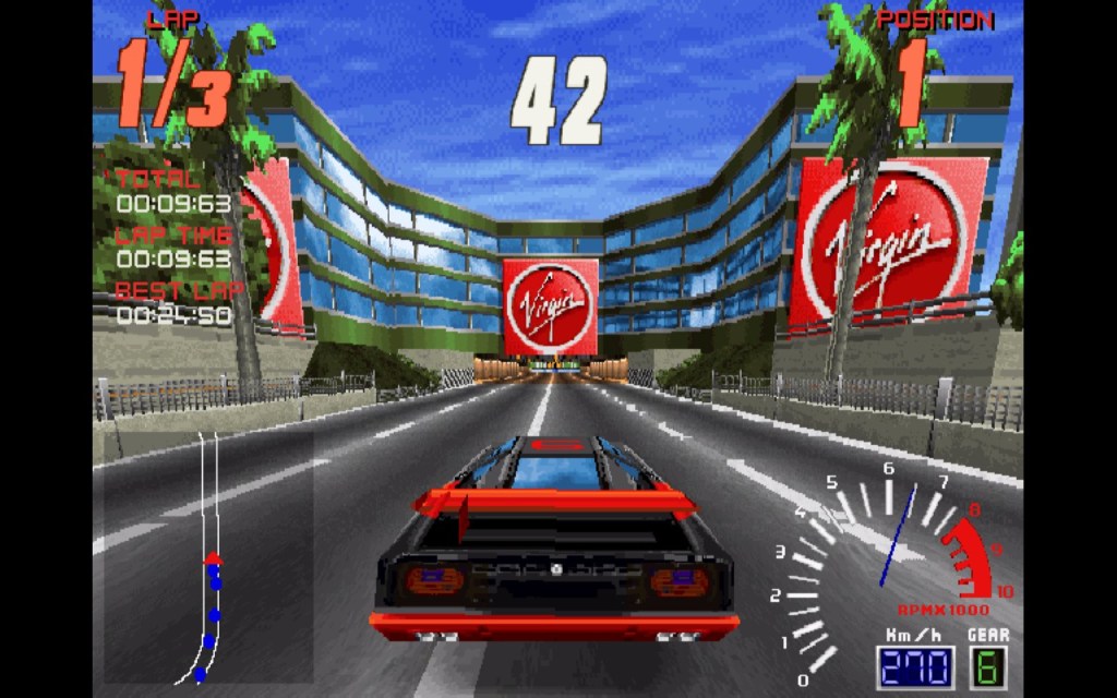 Screamer for MS-DOS, advertising on track.