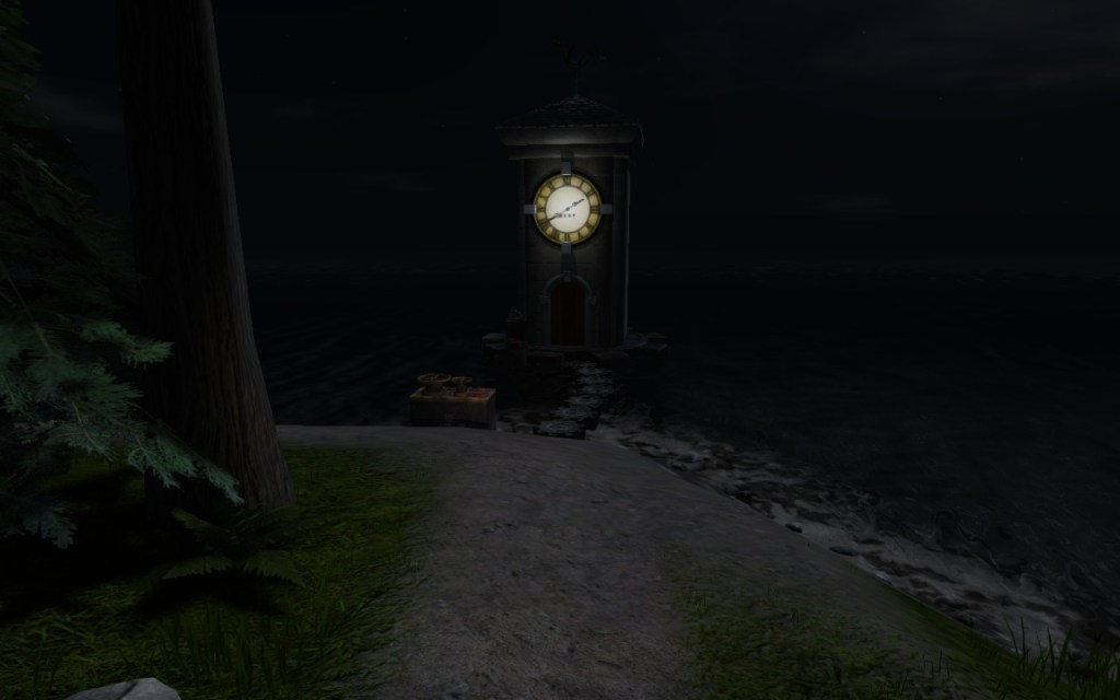 realMyst clocktower at night